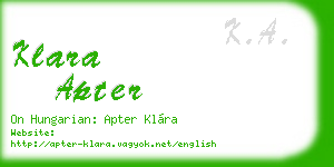 klara apter business card